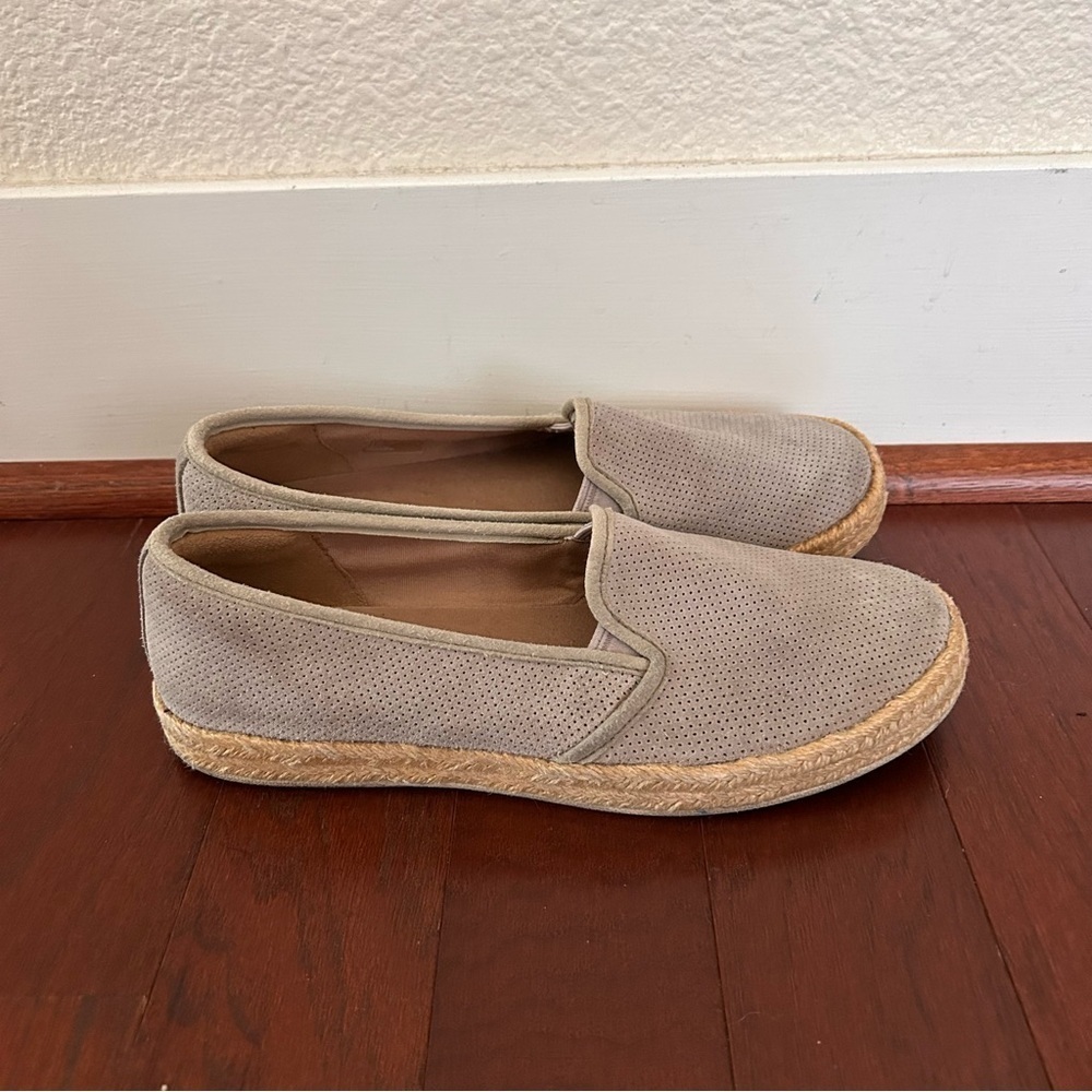Clarks Azella Theoni Espadrilles Slip-on Suede Shoes Tan Women's 8 M